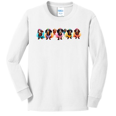 Dachshunds In TutuS Kids Long Sleeve Shirt