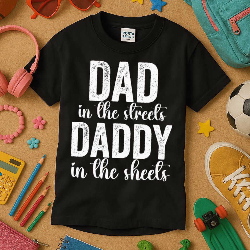Dad In The Streets Daddy In The Sheets Presents Dad Daddy Kids T-Shirt