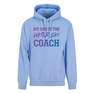 Dad Is The Water Ski Coach Appreciation Water Skiing Cute Gift Unisex Surf Hoodie