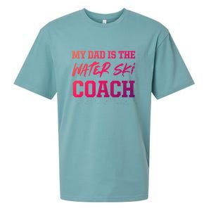 Dad Is The Water Ski Coach Appreciation Water Skiing Cute Gift Sueded Cloud Jersey T-Shirt