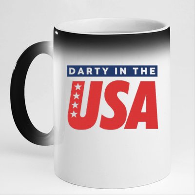 Darty In The Usa Independence Day American 11oz Black Color Changing Mug