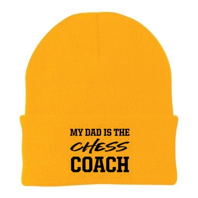 Dad Is The Chess Coach Appreciation Chess Player Thank You Great Gift Knit Cap Winter Beanie