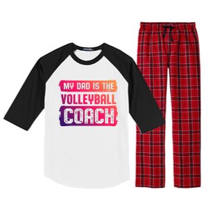 Dad Is The Volleyball Coach Fathers Day Volleyball Player Gift Raglan Sleeve Pajama Set