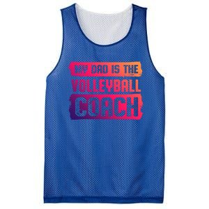 Dad Is The Volleyball Coach Fathers Day Volleyball Player Gift Mesh Reversible Basketball Jersey Tank