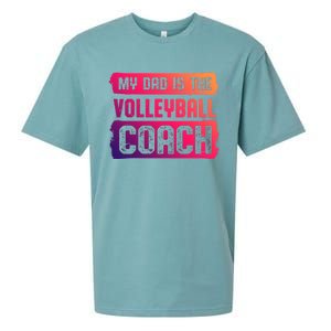 Dad Is The Volleyball Coach Fathers Day Volleyball Player Gift Sueded Cloud Jersey T-Shirt