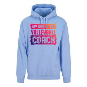 Dad Is The Volleyball Coach Fathers Day Volleyball Player Gift Unisex Surf Hoodie