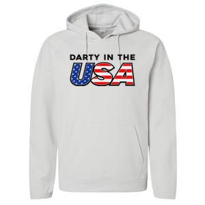 Darty In The Usa 4th Of July Fun Performance Fleece Hoodie