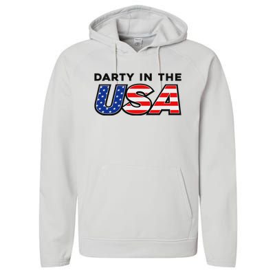 Darty In The Usa 4th Of July Fun Performance Fleece Hoodie