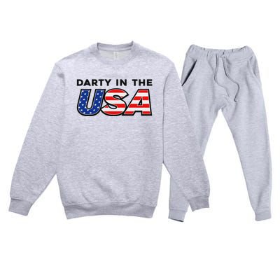 Darty In The Usa 4th Of July Fun Premium Crewneck Sweatsuit Set