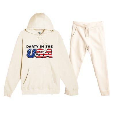 Darty In The Usa 4th Of July Fun Premium Hooded Sweatsuit Set