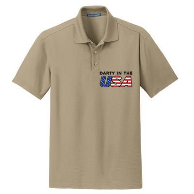 Darty In The Usa 4th Of July Fun Dry Zone Grid Polo