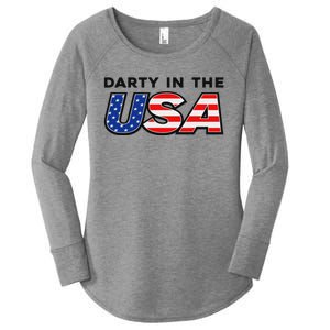 Darty In The Usa 4th Of July Fun Women's Perfect Tri Tunic Long Sleeve Shirt