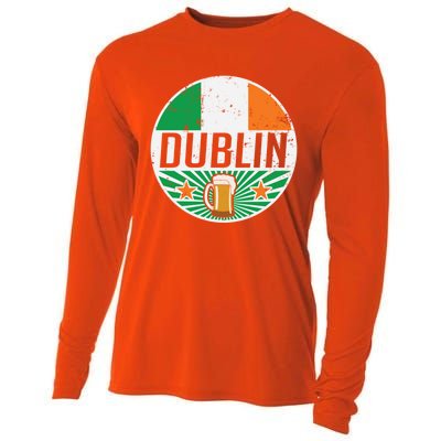 Dublin Ireland Travel Vacation Irish Flag Beer Pub Ing Meaningful Gift Cooling Performance Long Sleeve Crew