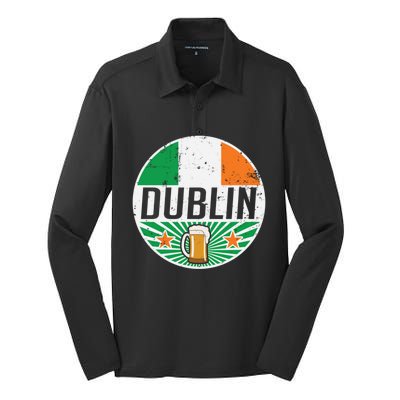 Dublin Ireland Travel Vacation Irish Flag Beer Pub Ing Meaningful Gift Silk Touch Performance Long Sleeve Polo