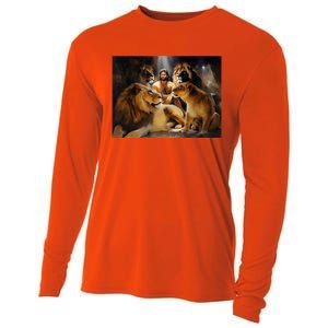 Daniel In The Lions Den Jesus And Lion Christian Bible Cooling Performance Long Sleeve Crew