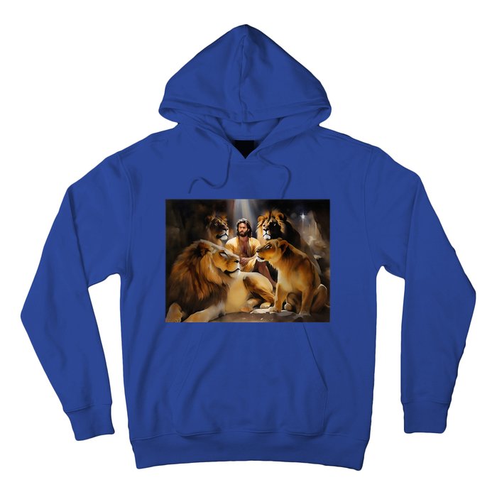 Daniel In The Lions Den Jesus And Lion Christian Bible Hoodie