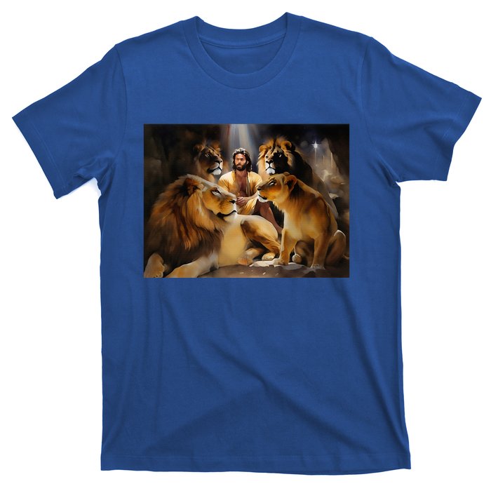 Daniel In The Lions Den Jesus And Lion Christian Bible T-Shirt