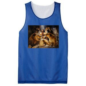 Daniel In The Lions Den Jesus And Lion Christian Bible Mesh Reversible Basketball Jersey Tank