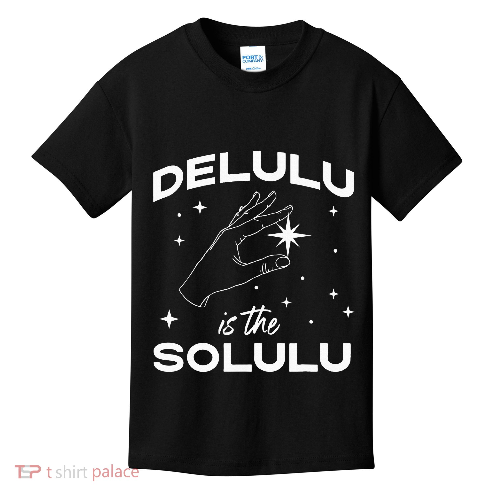 Delulu Is The Solulu Funny Social Media Meme Kids T-Shirt