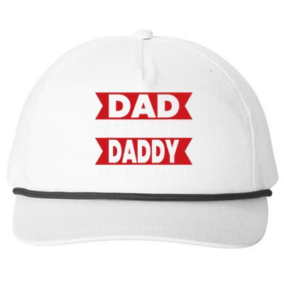 Dad In The Streets Daddy In The Sheets Funny Sarcastic Dad Snapback Five-Panel Rope Hat