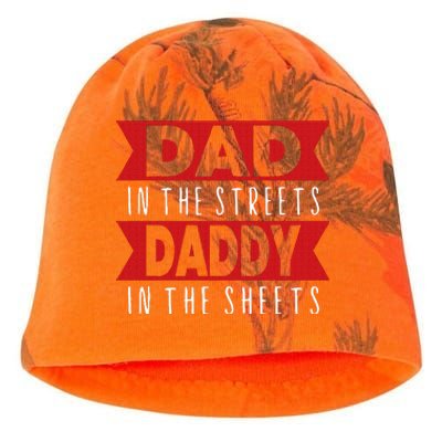 Dad In The Streets Daddy In The Sheets Funny Sarcastic Dad Kati - Camo Knit Beanie