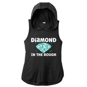 Diamond In The Rough Crystal Diamond Geologist Ladies PosiCharge Tri-Blend Wicking Draft Hoodie Tank