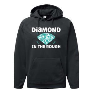 Diamond In The Rough Crystal Diamond Geologist Performance Fleece Hoodie