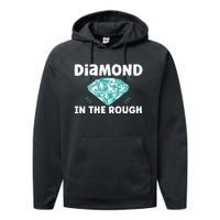 Diamond In The Rough Crystal Diamond Geologist Performance Fleece Hoodie