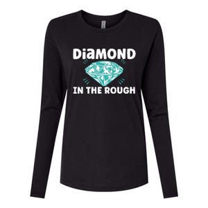 Diamond In The Rough Crystal Diamond Geologist Womens Cotton Relaxed Long Sleeve T-Shirt