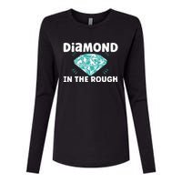 Diamond In The Rough Crystal Diamond Geologist Womens Cotton Relaxed Long Sleeve T-Shirt