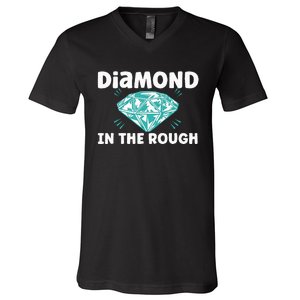 Diamond In The Rough Crystal Diamond Geologist V-Neck T-Shirt