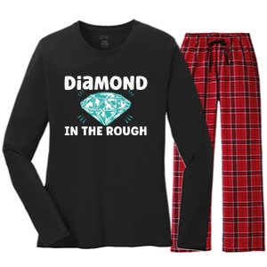 Diamond In The Rough Crystal Diamond Geologist Women's Long Sleeve Flannel Pajama Set 