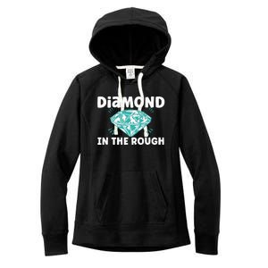 Diamond In The Rough Crystal Diamond Geologist Women's Fleece Hoodie