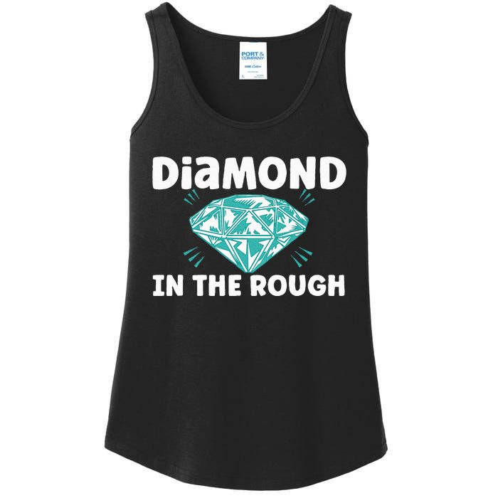 Diamond In The Rough Crystal Diamond Geologist Ladies Essential Tank