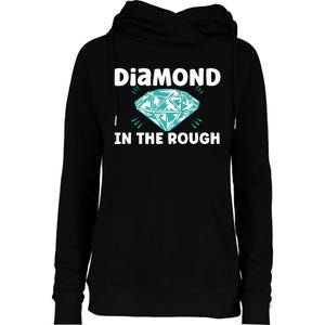 Diamond In The Rough Crystal Diamond Geologist Womens Funnel Neck Pullover Hood