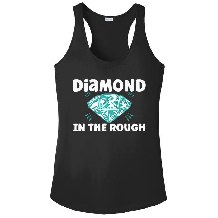 Diamond In The Rough Crystal Diamond Geologist Ladies PosiCharge Competitor Racerback Tank