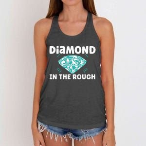 Diamond In The Rough Crystal Diamond Geologist Women's Knotted Racerback Tank