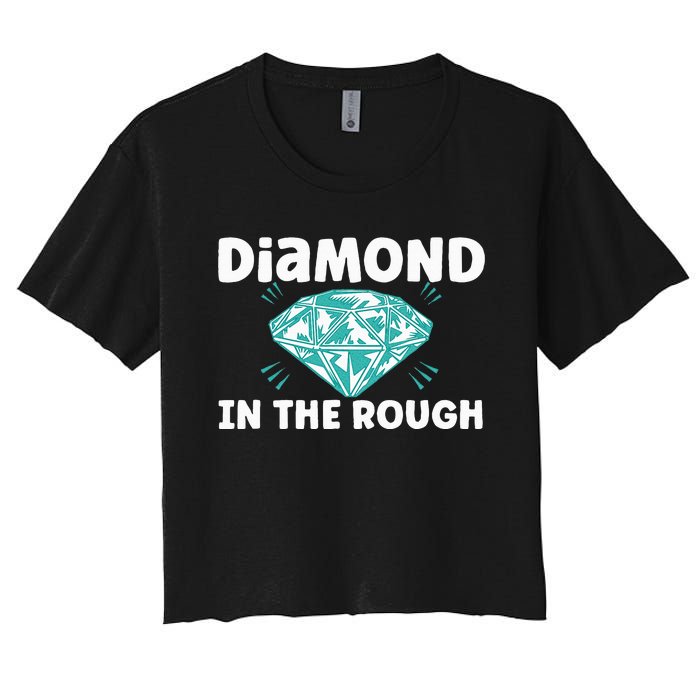 Diamond In The Rough Crystal Diamond Geologist Women's Crop Top Tee