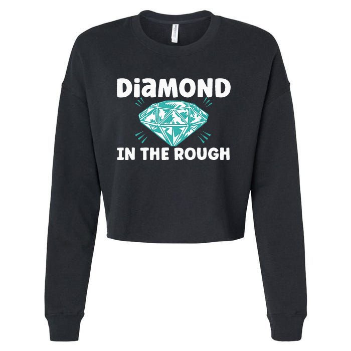 Diamond In The Rough Crystal Diamond Geologist Cropped Pullover Crew