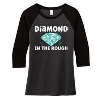 Diamond In The Rough Crystal Diamond Geologist Women's Tri-Blend 3/4-Sleeve Raglan Shirt