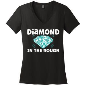 Diamond In The Rough Crystal Diamond Geologist Women's V-Neck T-Shirt