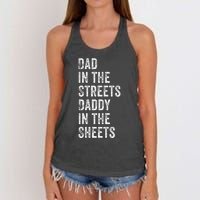 Dad In The Streets Daddy In The Sheets Presents For Dad Women's Knotted Racerback Tank