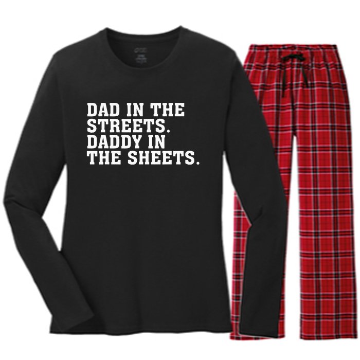 Dad In The Streets Daddy In The Sheets Apparel Women's Long Sleeve Flannel Pajama Set 