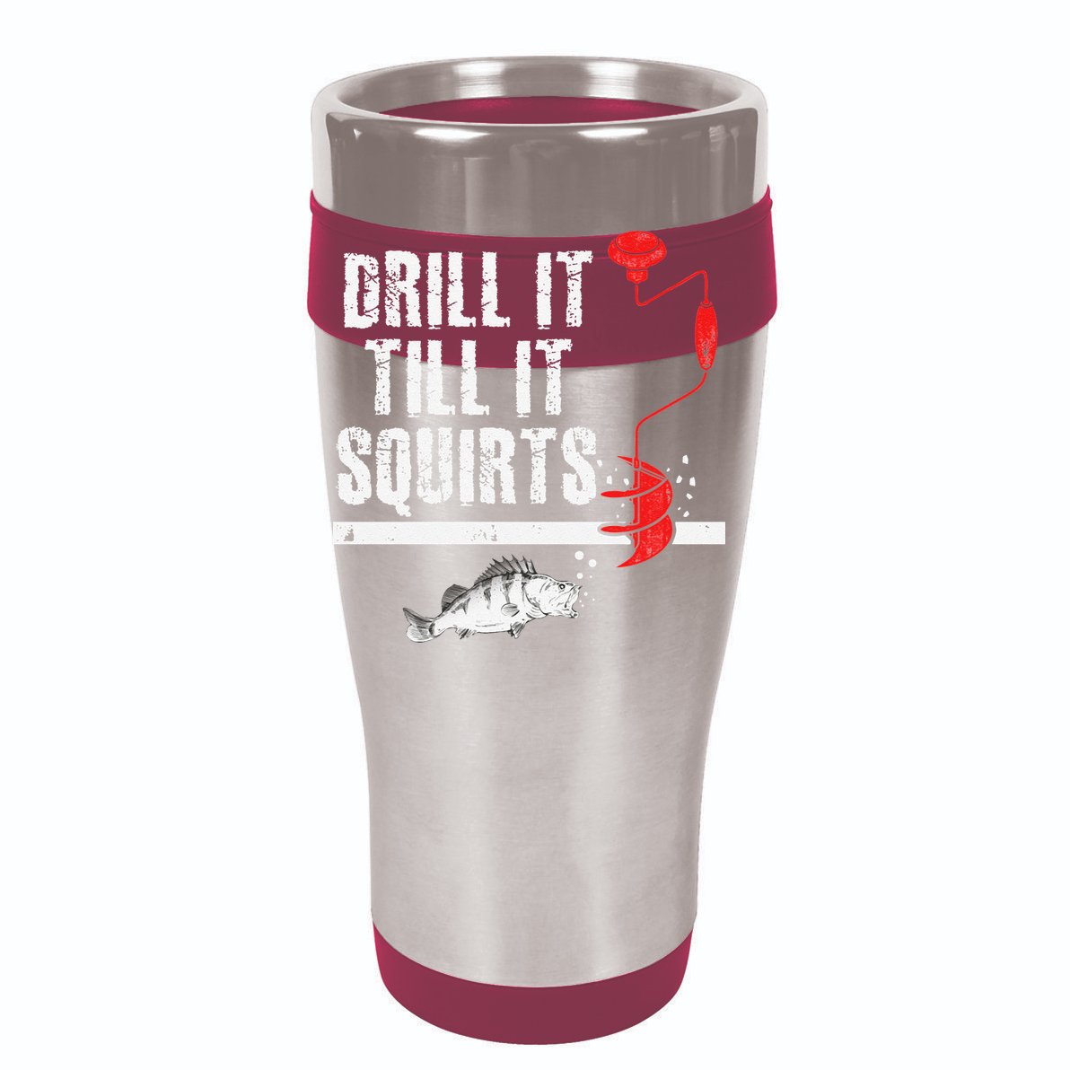 Drill It Till It Squirts Ice Fishing Fisherman Ice Fisher V-Neck T-Shirt