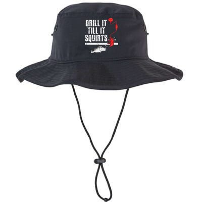 Drill It Till It Squirts Ice Fishing Fisherman Ice Fisher Bucket Hat
