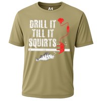Drill It Till It Squirts Ice Fishing Fisherman Ice Fisher Cooling Performance Crew T-Shirt