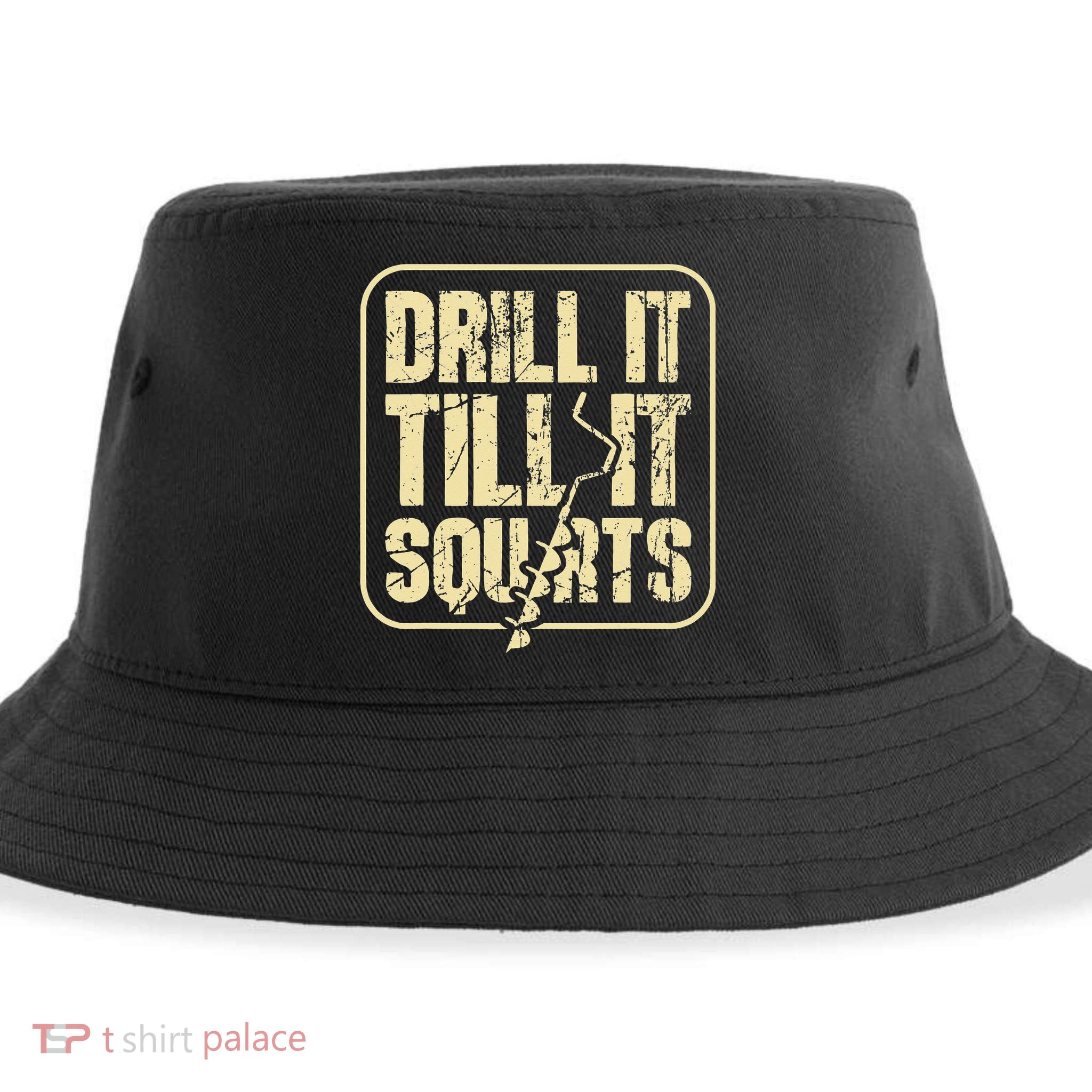Drill It Till It Squirts Funny Winter Ice Fishing Sustainable Bucket Hat