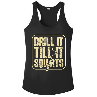 Drill It Till It Squirts Funny Winter Ice Fishing Ladies PosiCharge Competitor Racerback Tank