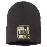 Drill It Till It Squirts Funny Winter Ice Fishing Sustainable Knit Beanie