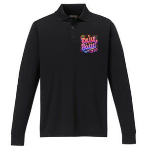 Delulu Is The Solulu Funny Slogan Tiktok Viral Trendy Quote Performance Long Sleeve Polo